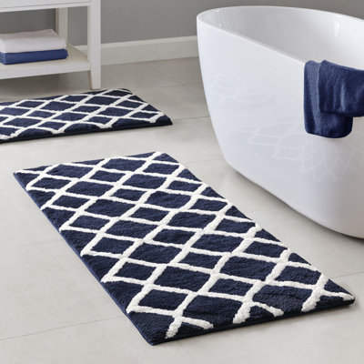 Geometry bath rug/ミヨシラグ Amazon.com: Yimobra Bathroom Rugs Non Slip Washable 32x20